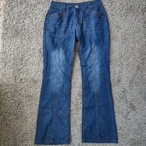 Flared Leg Cut Jeans Womens Medium High Rise